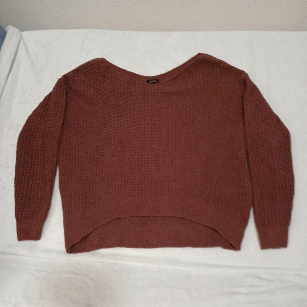 Forever 21 Vintage Chunky Knit Sweater Women's Size S Oversized Cranberry Boho